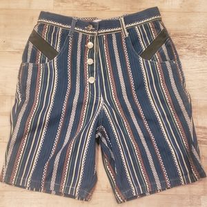 TRUE BLUE junior multicolored design denim shorts